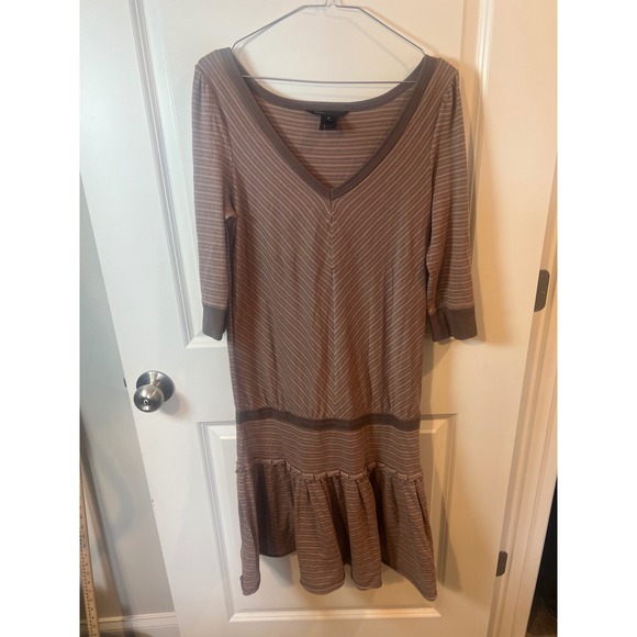 Marc Jacobs Dresses & Skirts - Marc Jacobs Womens Striped Drop Waist Ruffle Hem Dress Brown Size S